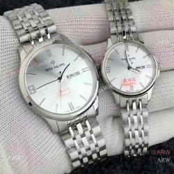 Patek Philippe Calatrava Lovers Watch  Stainless Steel Silver Dial