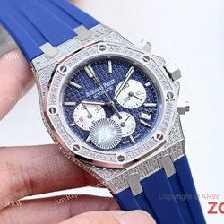 New Copy Audemars Piguet Iced Out Royal Oak Blue Chronograph Watch