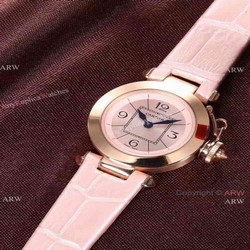 Knock off Cartier Pasha Ladies 28MM Watch Rose Gold Pink Version