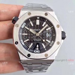 JF Factory Swiss Replica Audemars Piguet Royal Oak Offshore Diver Watch Stainless Steel Black Dial