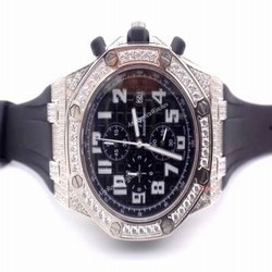 Replica Audemars Piguet Royal Oak Offshore Diamond Watch  Black Dial Rubber Strap