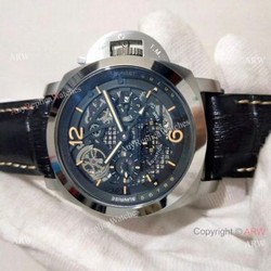 New Replica Panerai Luminor GMT Men Watch SS Skeleton Dial