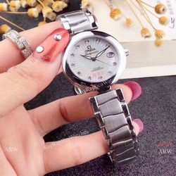 Copy Omega De Ville Ladymatic Women watch SS White MOP Face 34mm