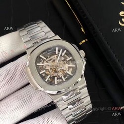 New Copy Patek Philippe Nautilus Stainless Steel Hollow Watches