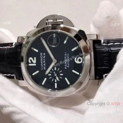 Best Fake Panerai Luminor Marina SS Black Dial Watch  PAM104