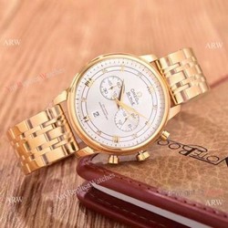 Best Quality Omega De Ville Fake Watches Yellow Gold Chronograph