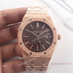 JF Copy Audemars Piguet Royal Oak 41mm Watch Frosted Gold Watch Case
