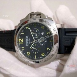 Copy Officine Panerai Firenze 1860 Quartz Watch SS Black Rubber Strap