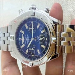Breitling Chronomat B01 Watches Stainless Steel Dark Blue Dial