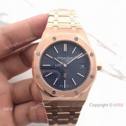 New Audemars Piguet Royal Oak Extra Thin Replica Watch 39mm Rose Gold Blue Dial