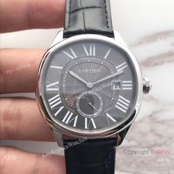 Swiss Drive De Cartier WGNM0003 Replica Watch SS Black Roman Dial