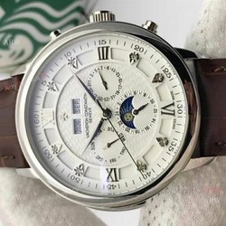 Vacheron Constantin Annual Calendar Moonphase Replica watch SS White Face