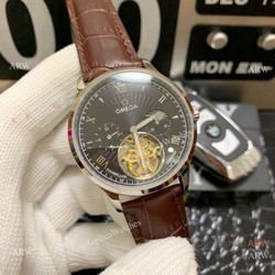 New Replica Omega Complications Moon Phase SS Black Dial Watches 42mm