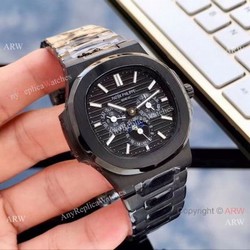 Clone Patek Philippe Nautilus Annual Calendar Watches 41mm All Black