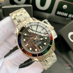 Omega Replica Watches James Bond Stainless steel Colorful bezel