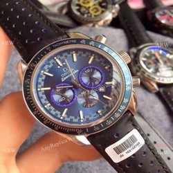 Omega Dark Side Of The Moon Copy Watches SS Blue Dial