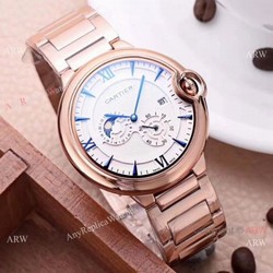 New Style Rose Gold Cartier Ballon Bleu De Moon Phase Automatic Watch