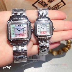 Copy Panthere De Cartier SS White MOP Dial Watches