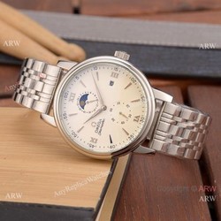 Copy Omega Seamaster Moonphase watch Stainless Steel White Dial 40 MM