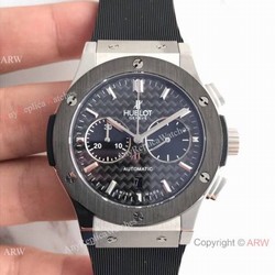 Swiss Copy Hublot Big Bang Classic Fusion Watch SS Black Carbin-fiber Dial
