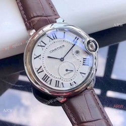 Fake Cartier Ballon Bleu De Automatic Watches SS White Roman Dial