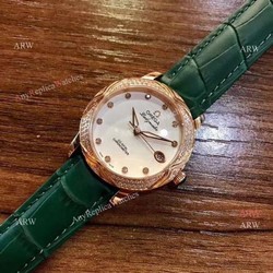 Replica Omega CO-AXIAL Lady Watch Rose Gold Diamond Bezel