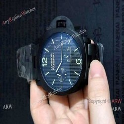 Luminor Panerai 72 Power Reserve Replica Watch  All Black Green Markers