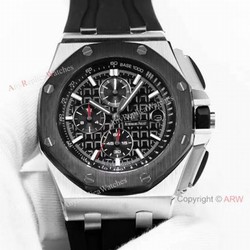 Royal Oak Offshore Replica Audemars Piguet Watches For Sale  SS Black Rubber Strap Luxury Watch