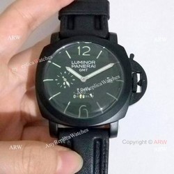 New Panerai PAM 233  Luminor GMT 8 Days Black Steel Case Watch