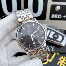 Clone Omega De Ville Stainless Steel Black 42MM Watches  New