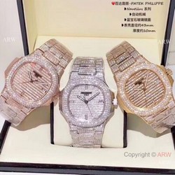Copy Patek Philippe Nautilus Jumbo 5719 Watch  Patek Philippe Iced Out watch