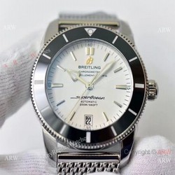 (GF) Replica Breitling Superocean Heritage II SS White Dial Black Ceramic Watch 42mm