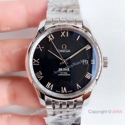 Swiss Copy Omega De Ville Co-Axial Stainless Steel Black Dial VSF 8500 Watch