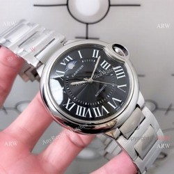 Cartier Ballon Bleu Stainless Steel Black Moonphase Watch  New Replica