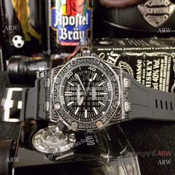 Replica Audemars Piguet Royal Oak Offshore Tattoo Watch SS Black Dial