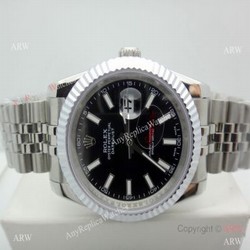 Copy Rolex Datejust Jubilee Stainless Steel Black Dial 40mm Watch