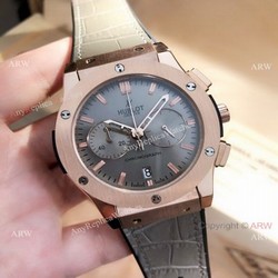 Replica Hublot Classic Fusion Chrono Watches Gray Dial Rose Gold