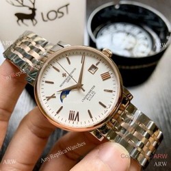 Top Grade Vacheron Constantin Moon phase Watch 2-Tone Rose Gold 40mm