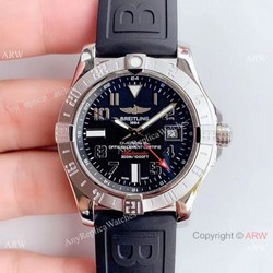 (GF) Replica Breitling Avenger II GMT SS Black Arabic Dial Watch  2019 New