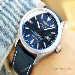 2019 Replica Breitling Avenger Men Watch SS Blue Dial Blue Leather strap