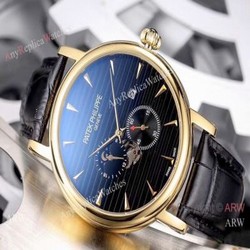Patek Philippe geneve Calatrava Watch Gold Case Black Face