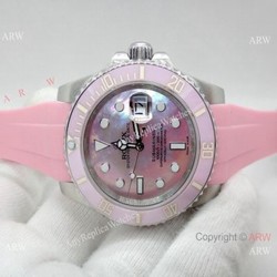 High Quality Pink Rolex Submariner Replica Watch 40mm Pink MOP dial