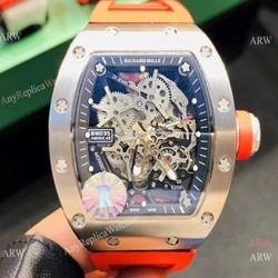 Copy Richard Mille RM035-Americas Watch SS Orange Rubber Band