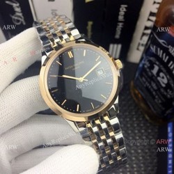 Patek Philippe Calatrava Men Watch Black Dial Two Tone Rose Gold