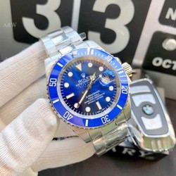 Asia 8215 Rolex Blue Face Submariner Replica Watch Stainless Steel