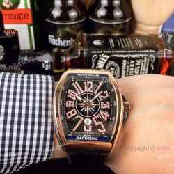Swiss Copy Franck Muller Vanguard Yachting v45 Watch Rose Gold Black Face