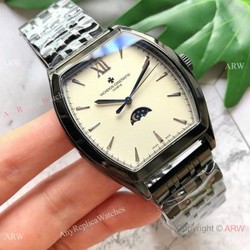 Buy Vacheron Constantin Geneve Fake Malte Moonphase Watch Black and White