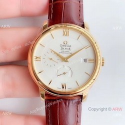 (DV) Swiss Grade Omega De Ville Prestige Yellow Gold Power Reserve Copy Watch