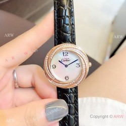 Perfect Replica Cartier Rose Gold White MOP Dial Watches For Sale