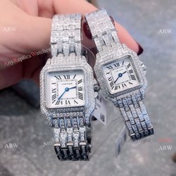 Copy Cartier Panthere de Iced Out Watches Stainless Steel